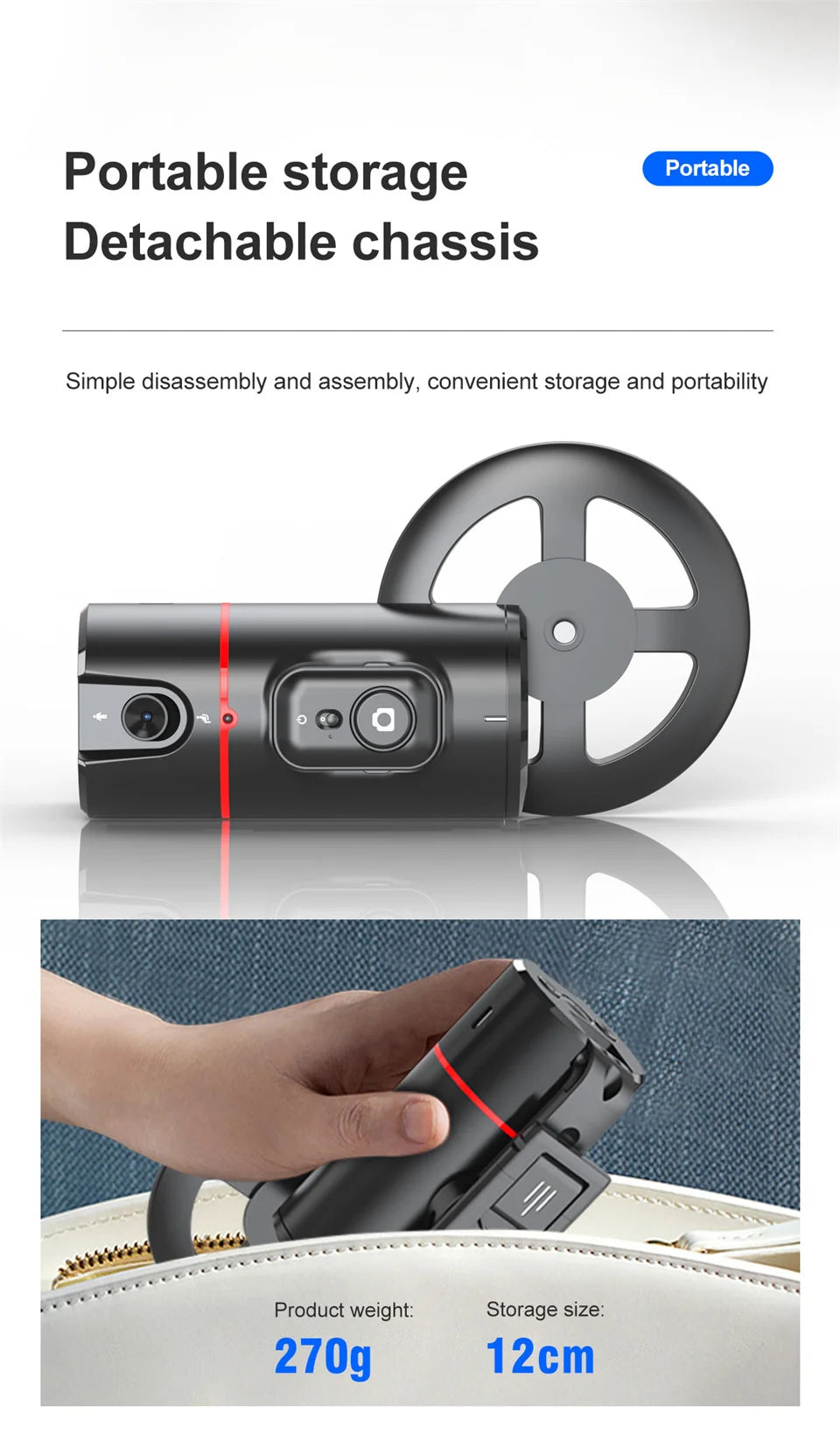Roreta NEW Axis 360 Rotation Gimbal Stabilizer Selfie Stick Foldable With Bluetooth Shutter Monopod For Smartphone IOS Android