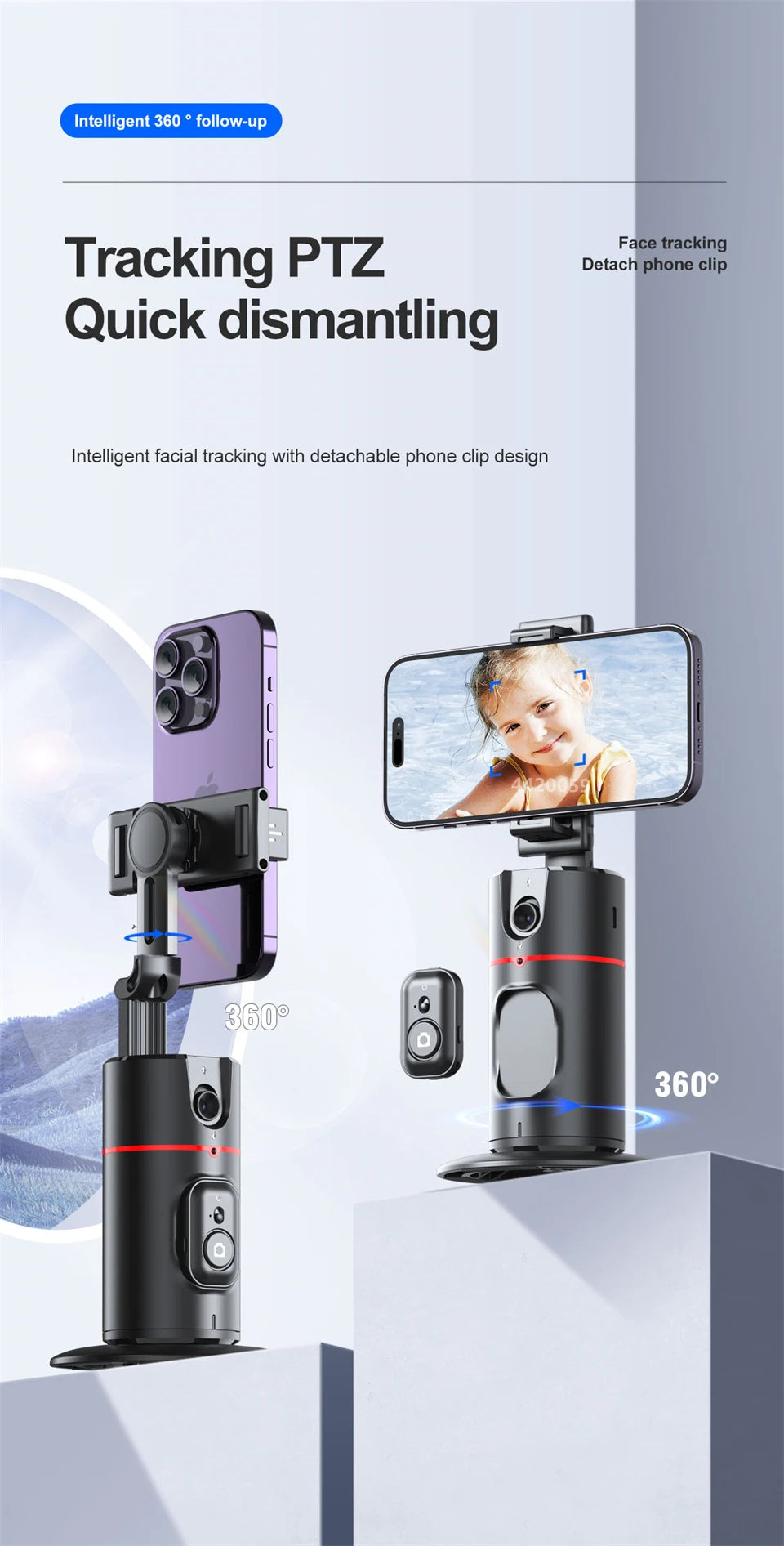 Roreta NEW Axis 360 Rotation Gimbal Stabilizer Selfie Stick Foldable With Bluetooth Shutter Monopod For Smartphone IOS Android