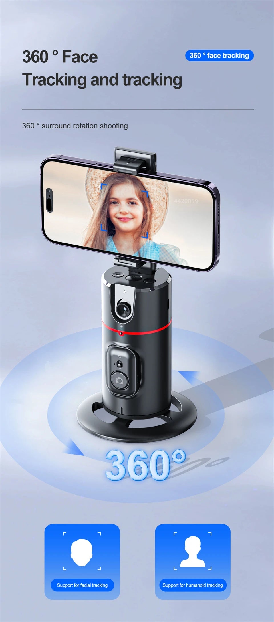 Roreta NEW Axis 360 Rotation Gimbal Stabilizer Selfie Stick Foldable With Bluetooth Shutter Monopod For Smartphone IOS Android