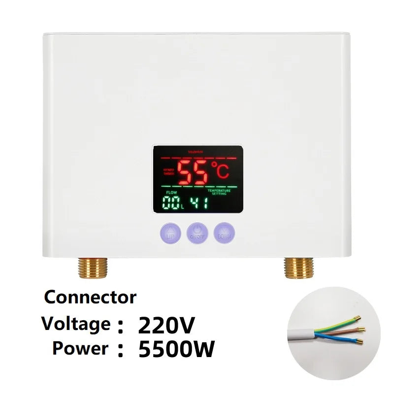 110-220AC Instant ElectricTankless Water Heater Hot Instantaneous Water Heater System for Kitchen Bathroom with remote control