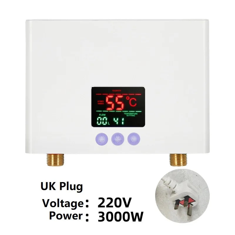 110-220AC Instant ElectricTankless Water Heater Hot Instantaneous Water Heater System for Kitchen Bathroom with remote control