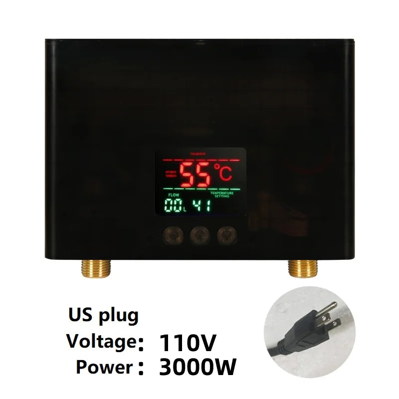 110-220AC Instant ElectricTankless Water Heater Hot Instantaneous Water Heater System for Kitchen Bathroom with remote control