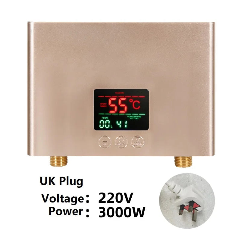 110-220AC Instant ElectricTankless Water Heater Hot Instantaneous Water Heater System for Kitchen Bathroom with remote control