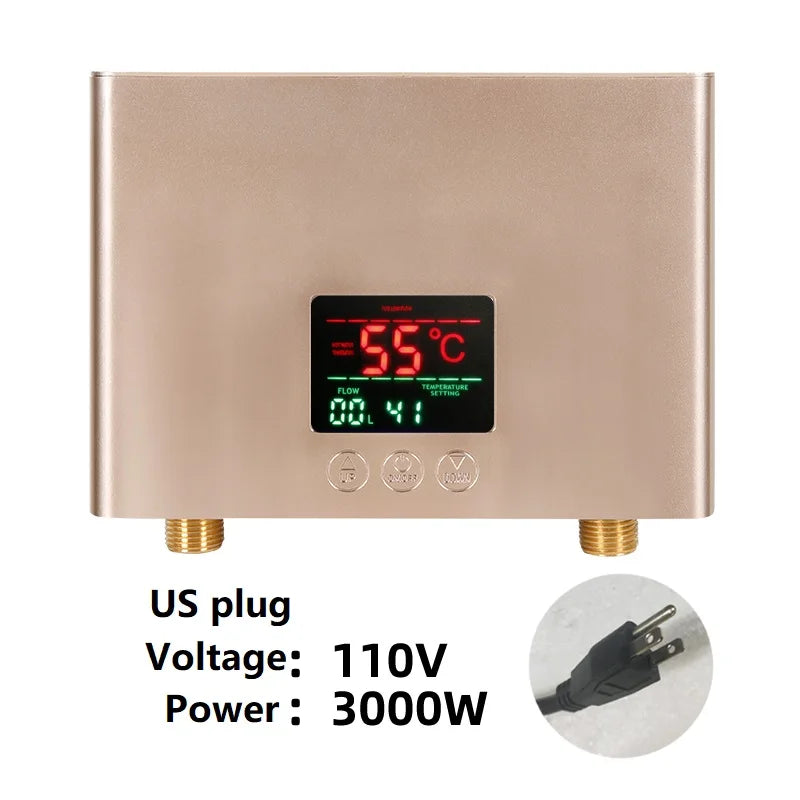110-220AC Instant ElectricTankless Water Heater Hot Instantaneous Water Heater System for Kitchen Bathroom with remote control