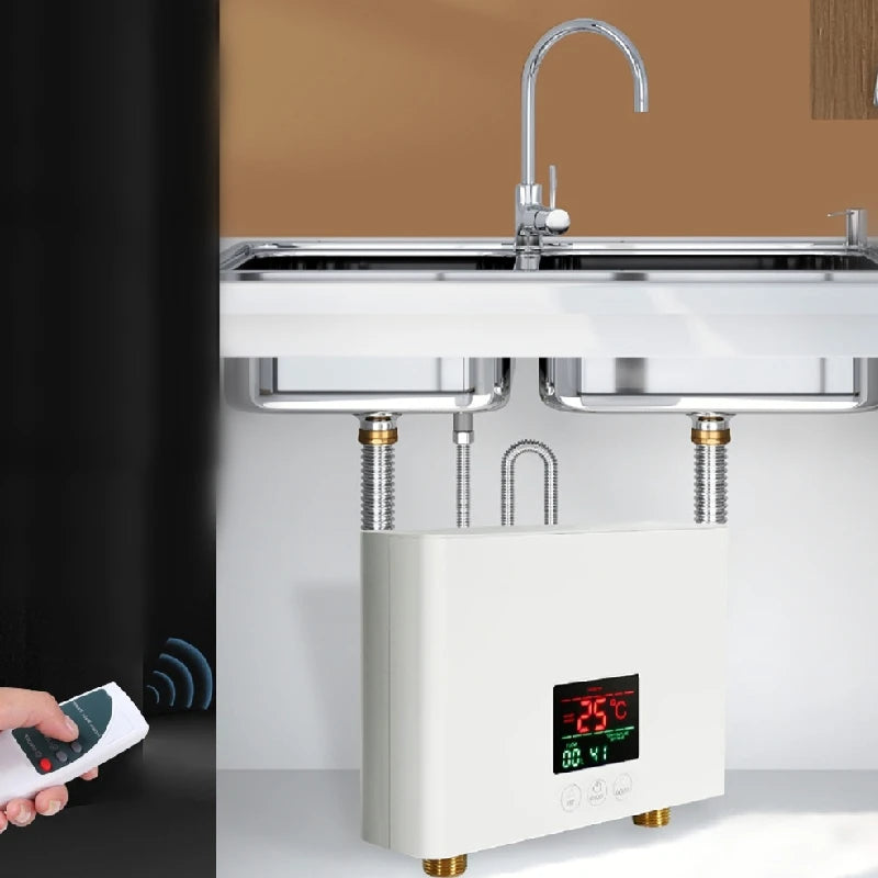 110-220AC Instant ElectricTankless Water Heater Hot Instantaneous Water Heater System for Kitchen Bathroom with remote control