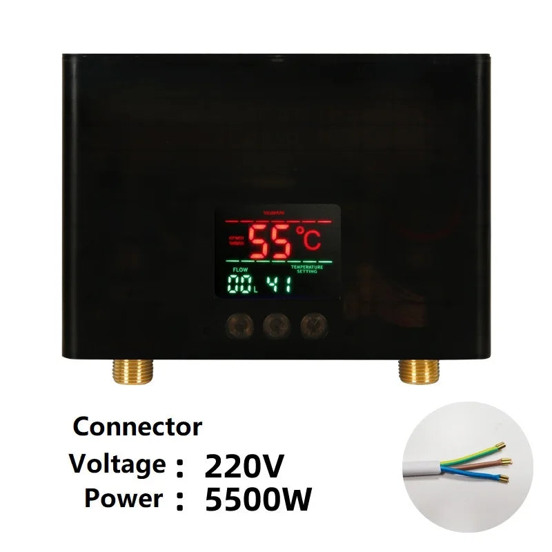 110-220AC Instant ElectricTankless Water Heater Hot Instantaneous Water Heater System for Kitchen Bathroom with remote control