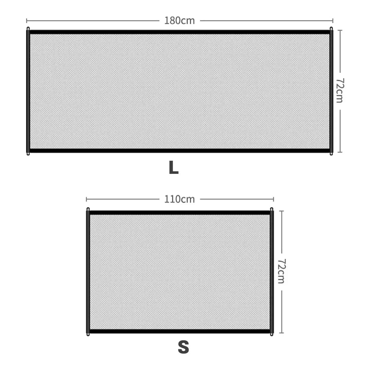 Pet Barrier Fence Baby Safety Gate Mesh with Telescopic Pole Hook Stairs Entrance Indoor Gate Fence Safety Protection Punch-free