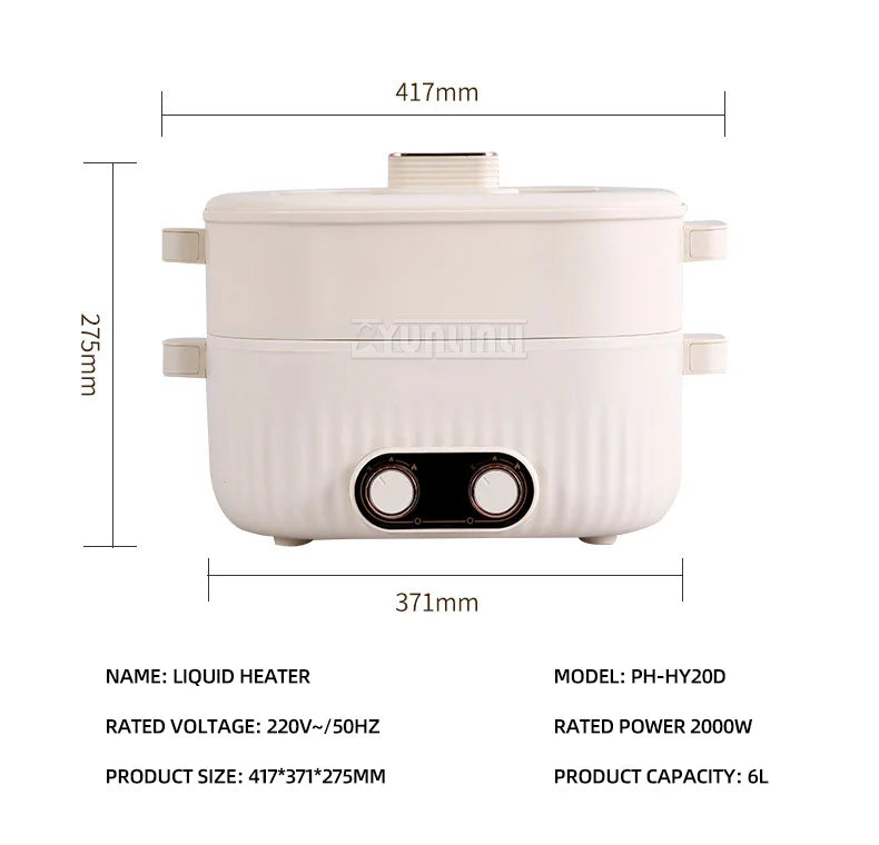 Four-Grid Multifunctional Integrated Hot Pot Electric Caldron Household Large Capacity Electric Chafing Dish