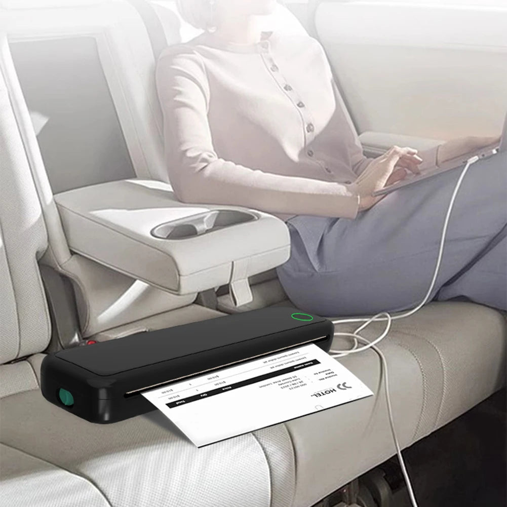 A4 Portable Thermal Printer Inkless Bluetooth-Compatible Min Portable A4 Label Maker with Printing Paper Document Printing Maker