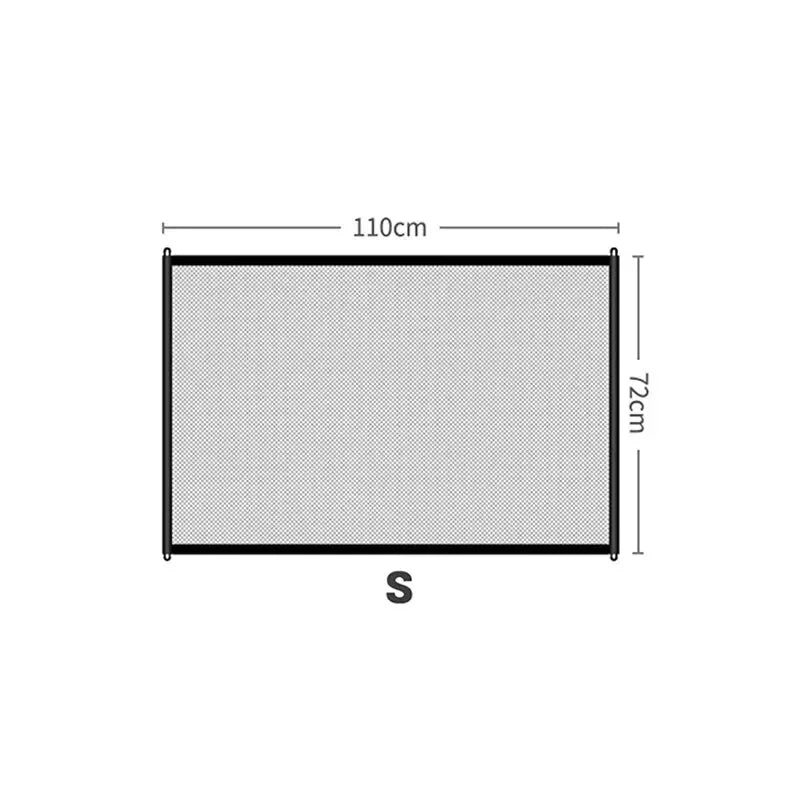 Pet Barrier Fence Baby Safety Gate Mesh with Telescopic Pole Hook Stairs Entrance Indoor Gate Fence Safety Protection Punch-free