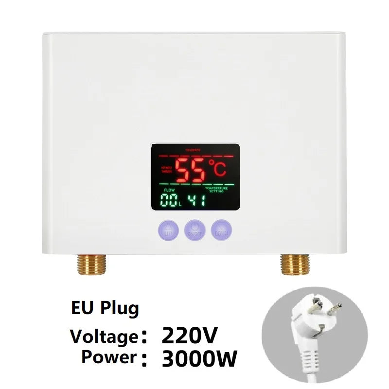 110-220AC Instant ElectricTankless Water Heater Hot Instantaneous Water Heater System for Kitchen Bathroom with remote control