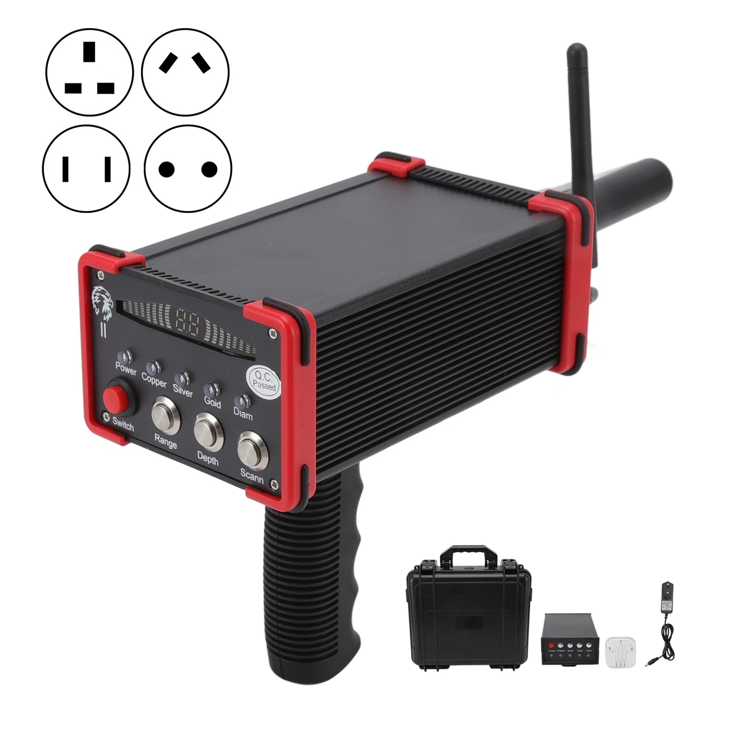 1000 Meters Range Metal Locator Underground 15m Depth Red Metal Detection Finder for Treasures Underground Metal Locator