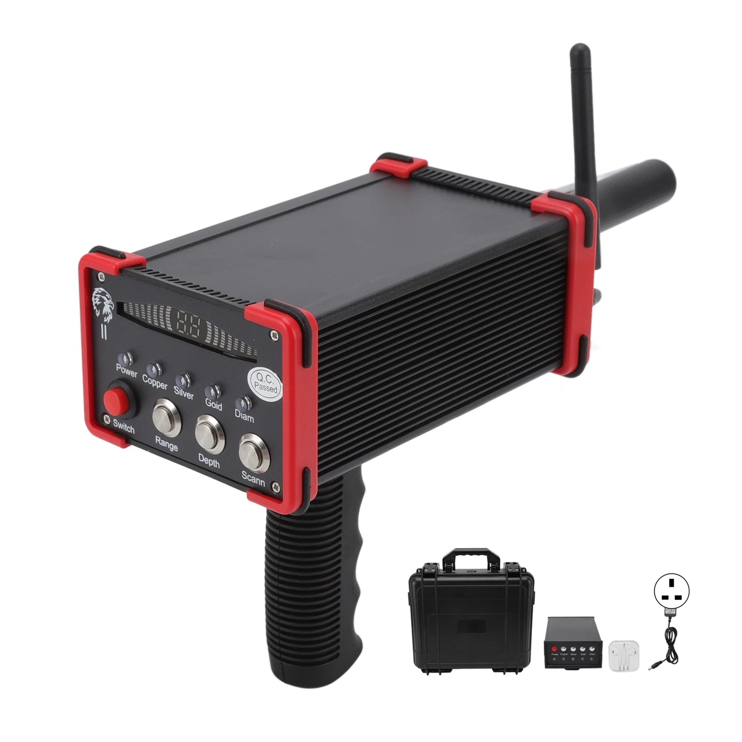 1000 Meters Range Metal Locator Underground 15m Depth Red Metal Detection Finder for Treasures Underground Metal Locator