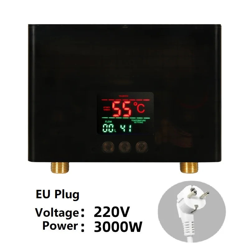 110-220AC Instant ElectricTankless Water Heater Hot Instantaneous Water Heater System for Kitchen Bathroom with remote control