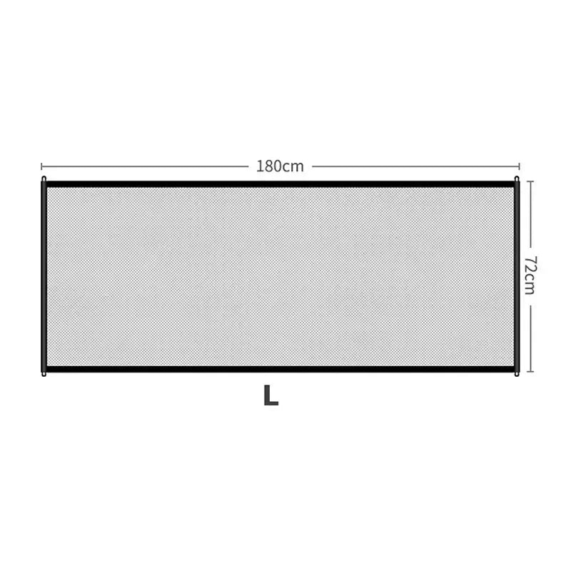 Pet Barrier Fence Baby Safety Gate Mesh with Telescopic Pole Hook Stairs Entrance Indoor Gate Fence Safety Protection Punch-free