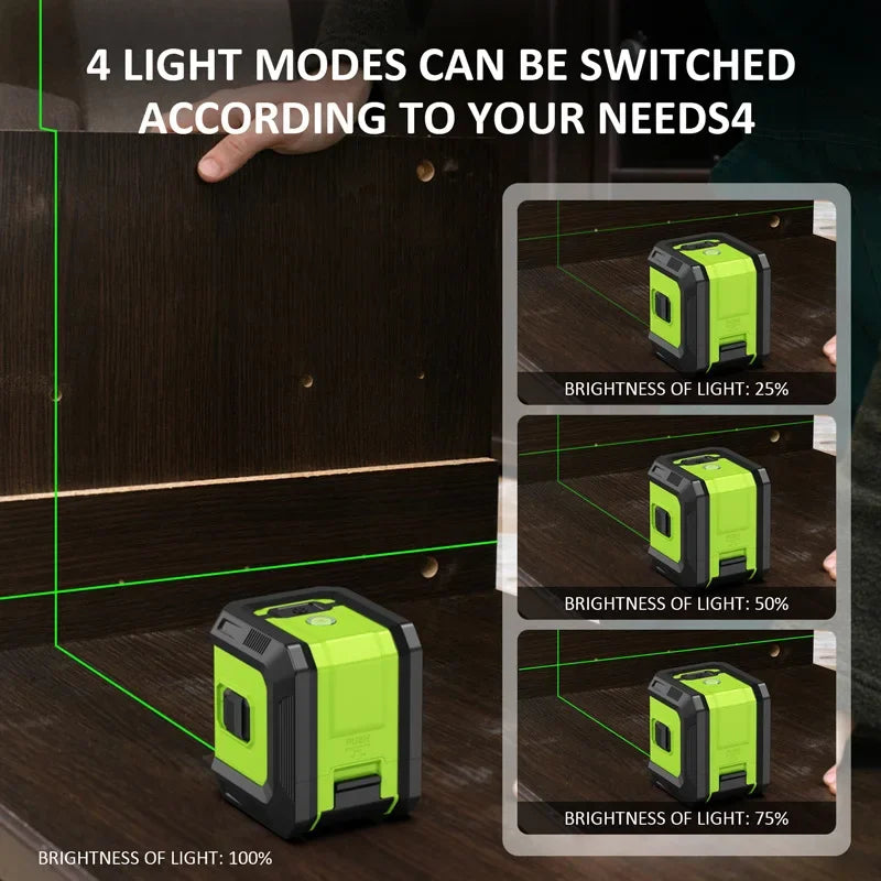 Professional Mini Laser Level Tool 2 Lines Green Laser Self-leveling Leveling Horizontal Vertical Cross Laser Levers Machine