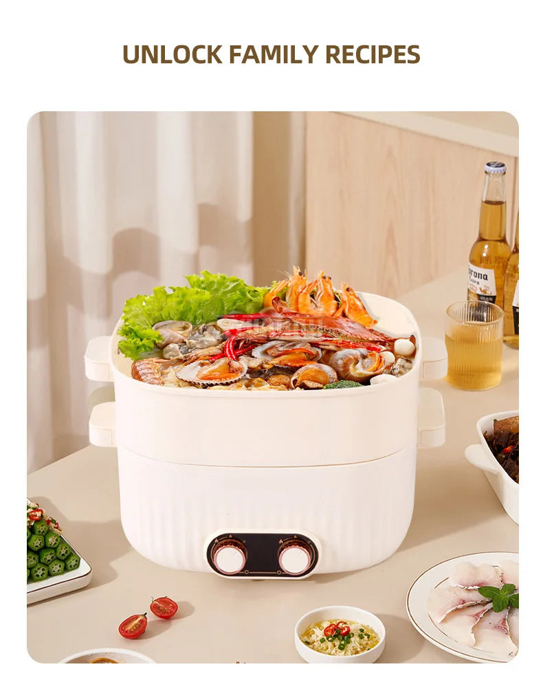 Four-Grid Multifunctional Integrated Hot Pot Electric Caldron Household Large Capacity Electric Chafing Dish
