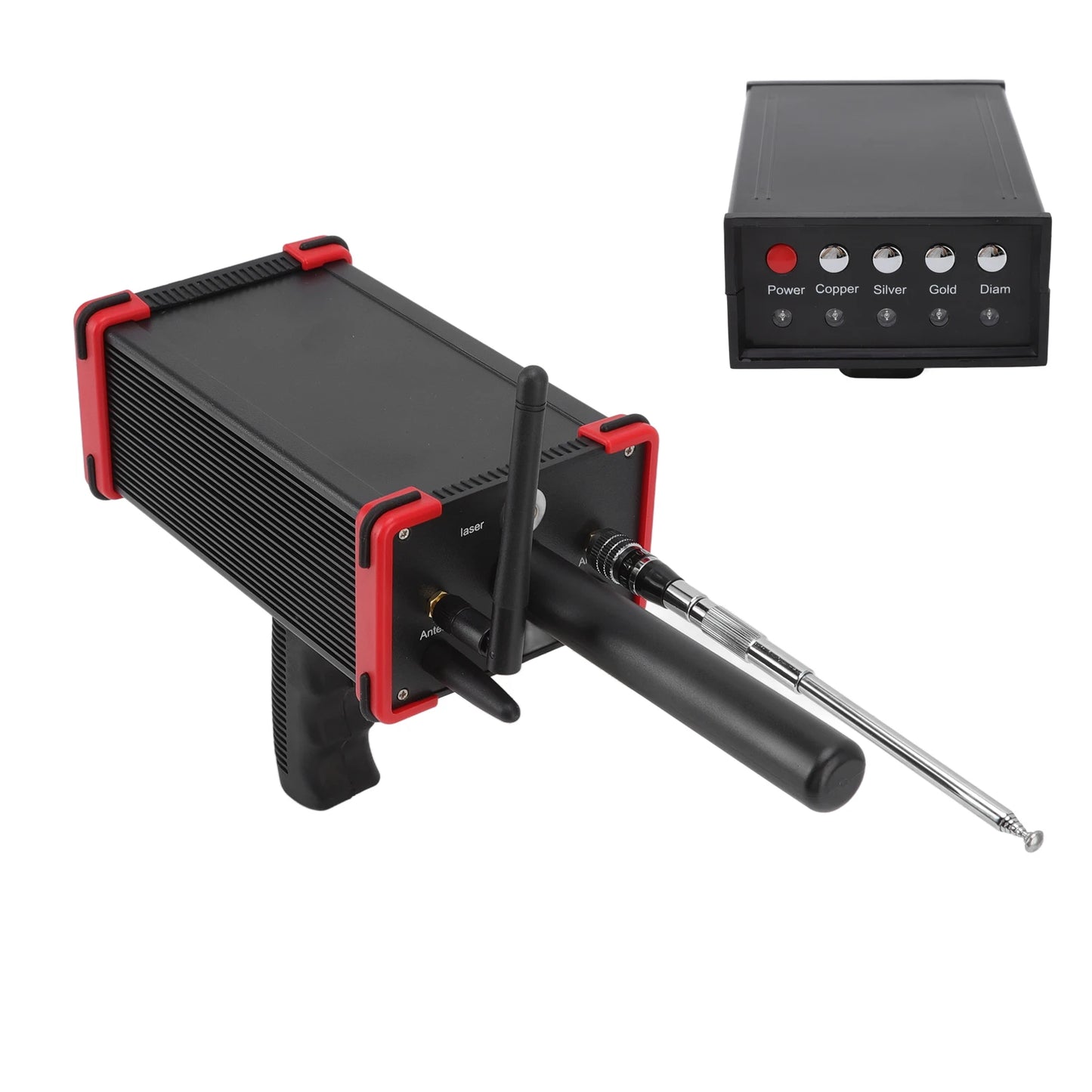 1000 Meters Range Metal Locator Underground 15m Depth Red Metal Detection Finder for Treasures Underground Metal Locator