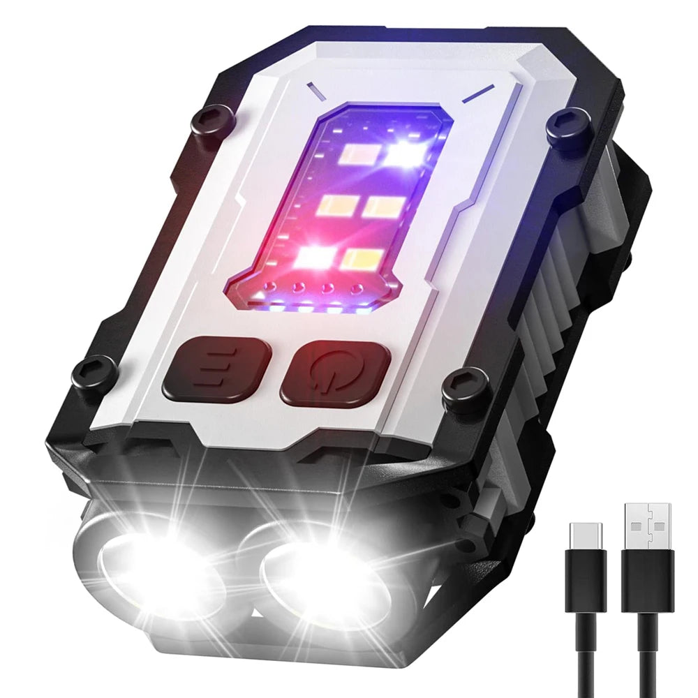 8 Modes Waterproof Mini Keychain Flashlight Magnet USB C Rechargeable EDC 800 High Lumens LED&COB Portable Clip on Flashlights