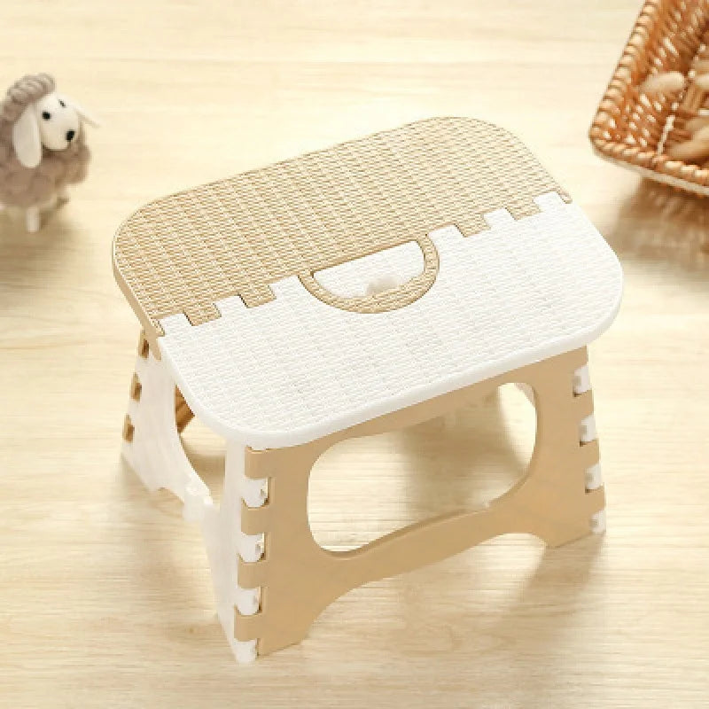 1PC Plastic Folding Stool With Handle Portable Thickened Household Space-saving Stool Outdoor Travel Camping Fishing Bench