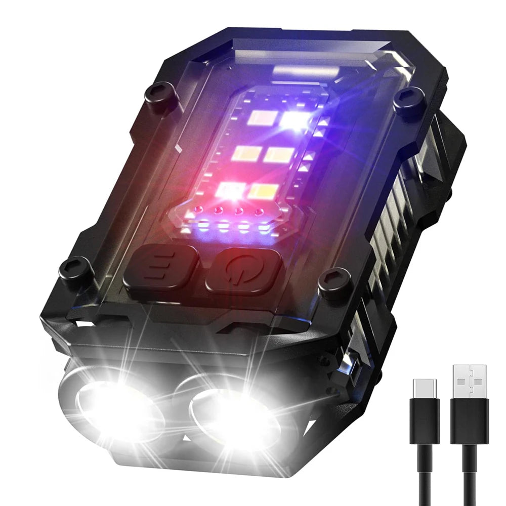 8 Modes Waterproof Mini Keychain Flashlight Magnet USB C Rechargeable EDC 800 High Lumens LED&COB Portable Clip on Flashlights