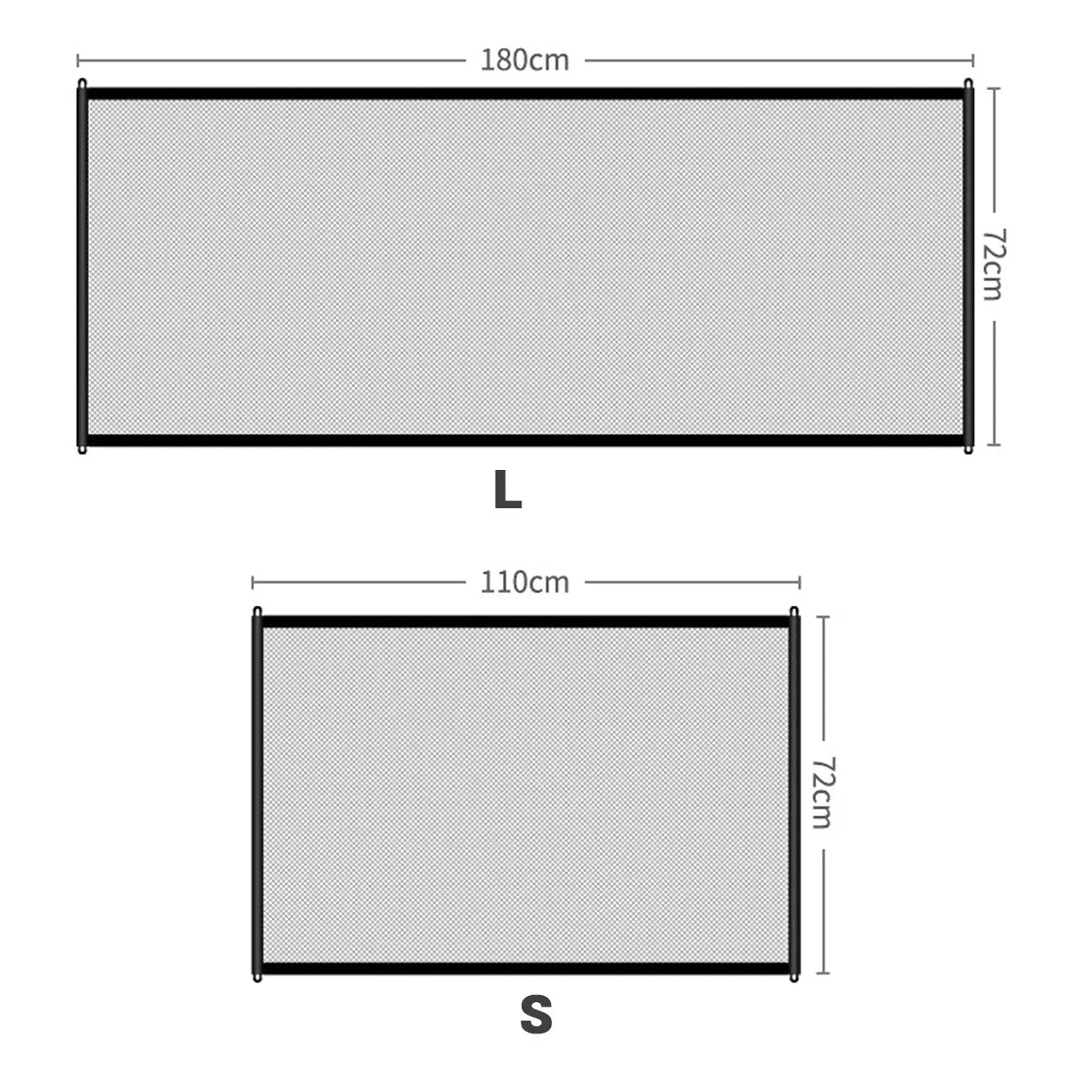 Pet Barrier Fence Baby Safety Gate Mesh with Telescopic Pole Hook Stairs Entrance Indoor Gate Fence Safety Protection Punch-free