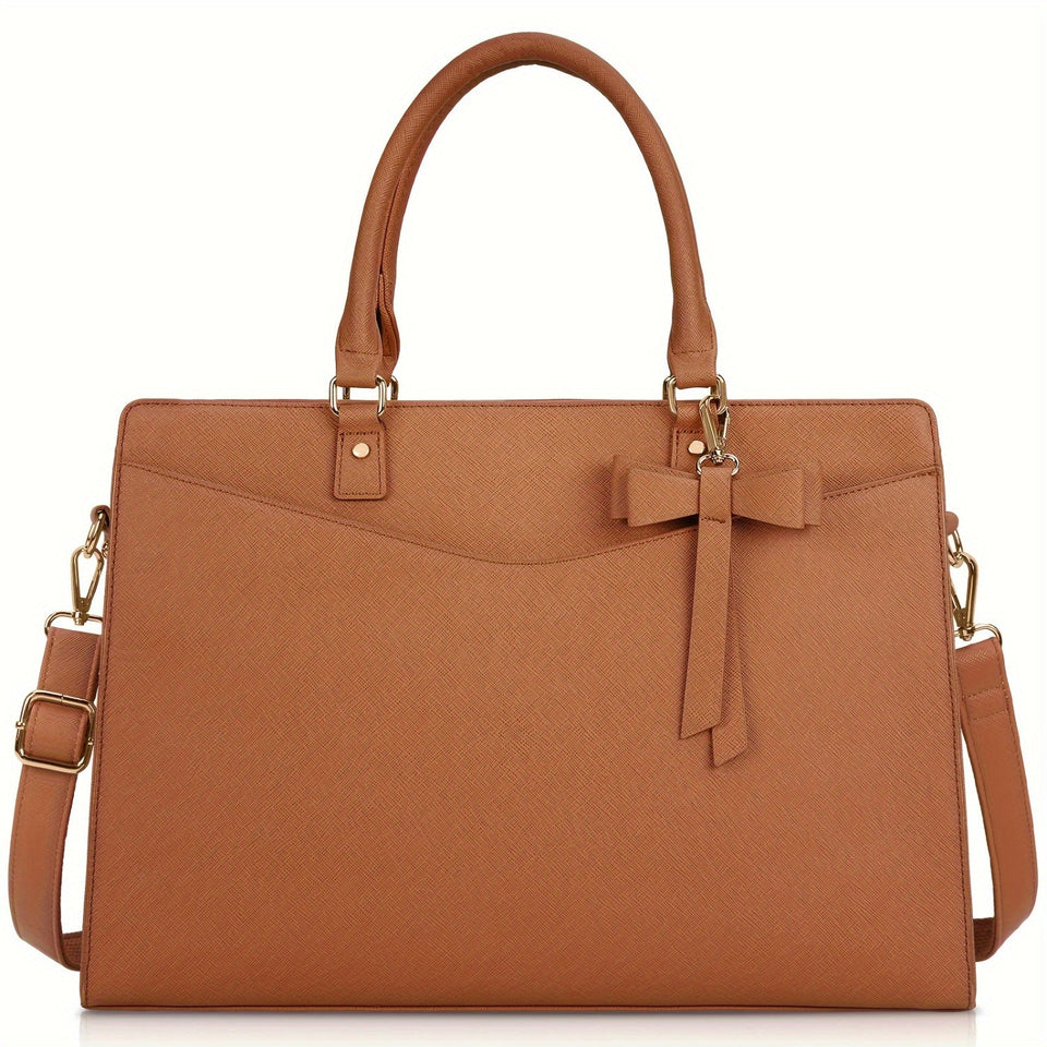 Laptop Bag for Women 15.6 Inch Leather Tote Bag Business Office Work Bag Waterproof Briefcase Computer Tote Large Lightweight Ha Aimak Store