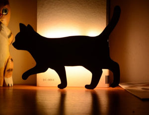 LED Animal Dog Cat Shape Night Light Sensor Control Smart Sound Wall Lamp Home Corridor Balcony Night Lamp Baby Kids Sleep Lamps Aimak Store