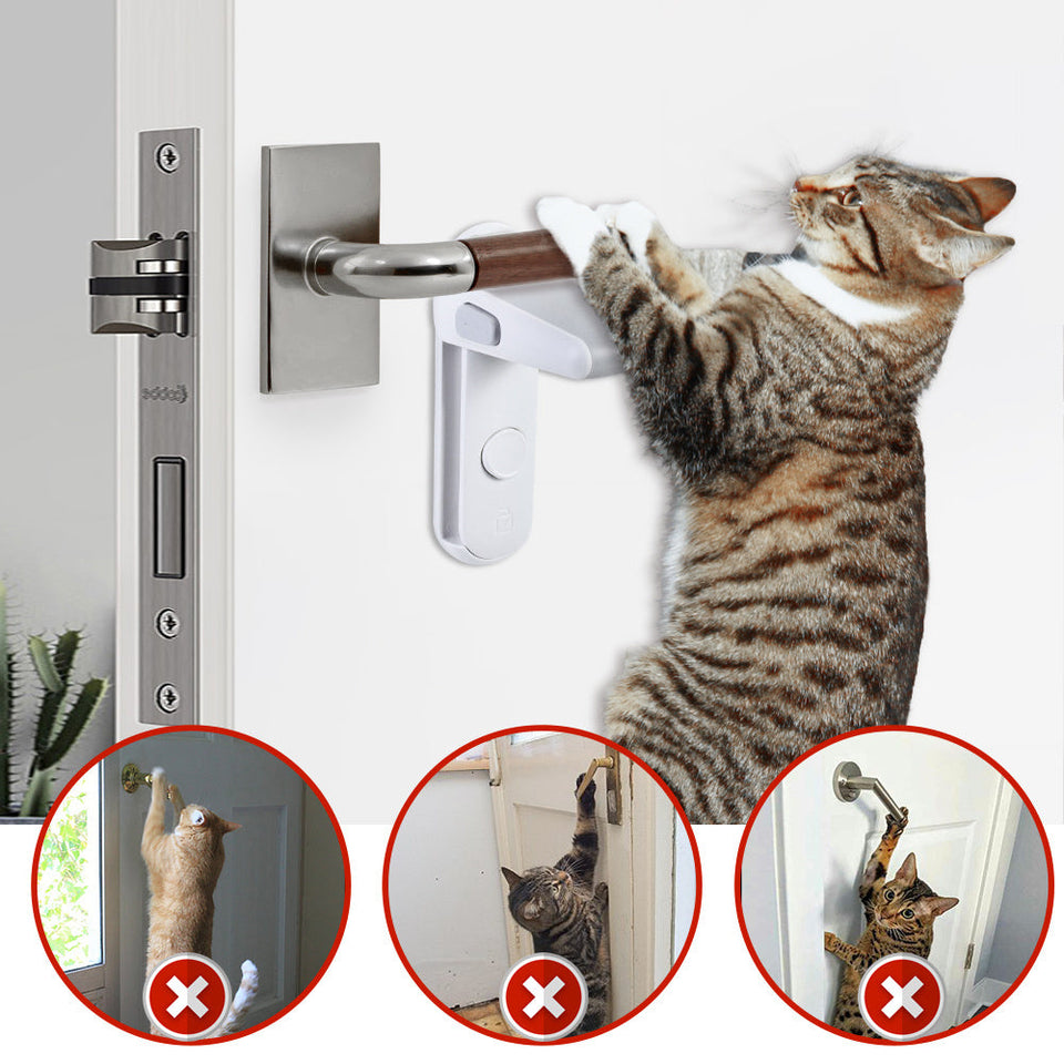 Children's Door Lever Lock Opening Artifact Anti-cat Anti-pet Room Easy To Install And Use Aimak Store