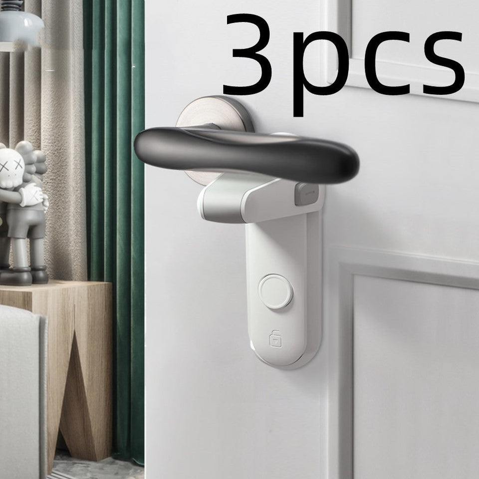 Children's Door Lever Lock Opening Artifact Anti-cat Anti-pet Room Easy To Install And Use Aimak Store