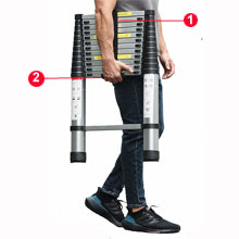 DayPlus 3.2-6.2M Telescopic Ladder with Roof Hook Kit Aluminium Portable Multi-Purpose Folding Portable Heavy Duty Extendable Aimak Store