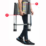 DayPlus 3.2-6.2M Telescopic Ladder with Roof Hook Kit Aluminium Portable Multi-Purpose Folding Portable Heavy Duty Extendable Aimak Store