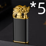 Creative Blue Flame Lighter Dolphin Dragon Tiger Double Fire Metal Winproof Lighter Inflatable Lighter Aimak Store