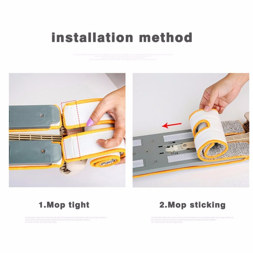 Self-Wringing Double Sided Flat Mop Telescopic Comfortable Handle Mop Floor Cleaning Tool For Living Room Kitchen Aimak Store