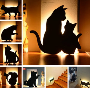 LED Animal Dog Cat Shape Night Light Sensor Control Smart Sound Wall Lamp Home Corridor Balcony Night Lamp Baby Kids Sleep Lamps Aimak Store