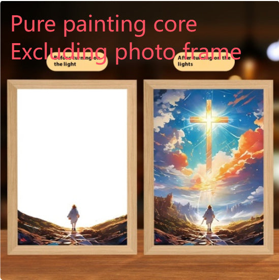 Jesus LED Light Painting Home Decoration Light Painting Photo Frame Led Night Light Room Decor Christmas Gifts Moon Lamp Aimak Store