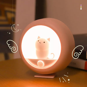 Creative Body Induction Cat Night Light Pet Bedroom Atmosphere Lamp Cabinet Light Wall Lamp Human Body Motion Sensor Bedroom Lamps Aimak Store