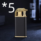 Creative Blue Flame Lighter Dolphin Dragon Tiger Double Fire Metal Winproof Lighter Inflatable Lighter Aimak Store