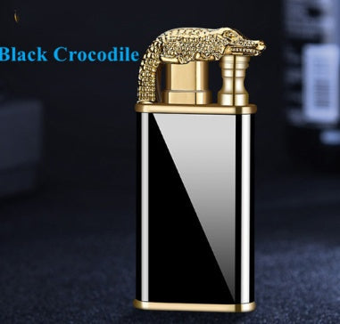 Creative Blue Flame Lighter Dolphin Dragon Tiger Double Fire Metal Winproof Lighter Inflatable Lighter Aimak Store