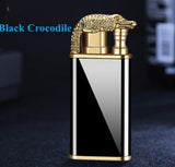 Creative Blue Flame Lighter Dolphin Dragon Tiger Double Fire Metal Winproof Lighter Inflatable Lighter Aimak Store