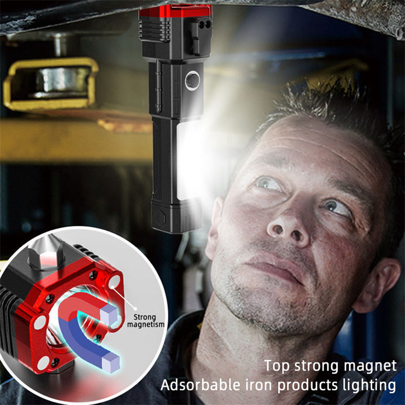 Car Safety Hammer Multifunctional Charging Power Work Light Emergency Fire Self-rescue Breaking Window Self-defense Flashlight Aimak Store