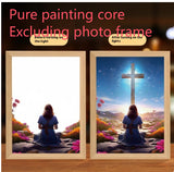 Jesus LED Light Painting Home Decoration Light Painting Photo Frame Led Night Light Room Decor Christmas Gifts Moon Lamp Aimak Store