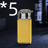Creative Blue Flame Lighter Dolphin Dragon Tiger Double Fire Metal Winproof Lighter Inflatable Lighter Aimak Store