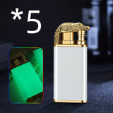 Creative Blue Flame Lighter Dolphin Dragon Tiger Double Fire Metal Winproof Lighter Inflatable Lighter Aimak Store