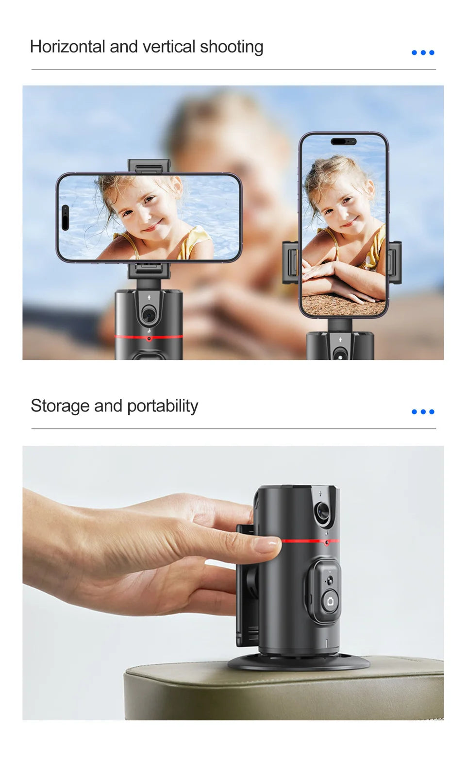 Roreta NEW Axis 360 Rotation Gimbal Stabilizer Selfie Stick Foldable With Bluetooth Shutter Monopod For Smartphone IOS Android