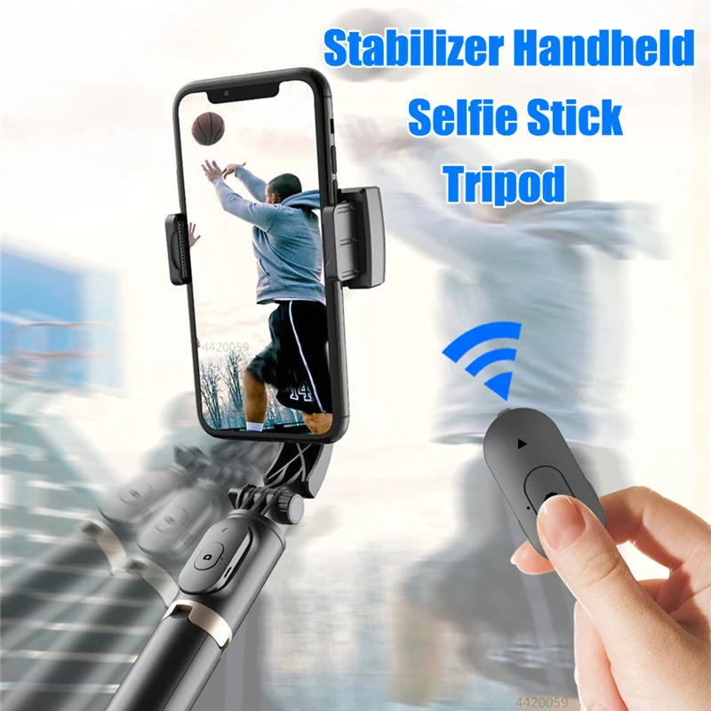 Roreta 2023 NEW Gimbal Stabilizer Selfie Stick Foldable Wireless Tripod with Bluetooth Shutter Monopod for IOS Android Aimak Store