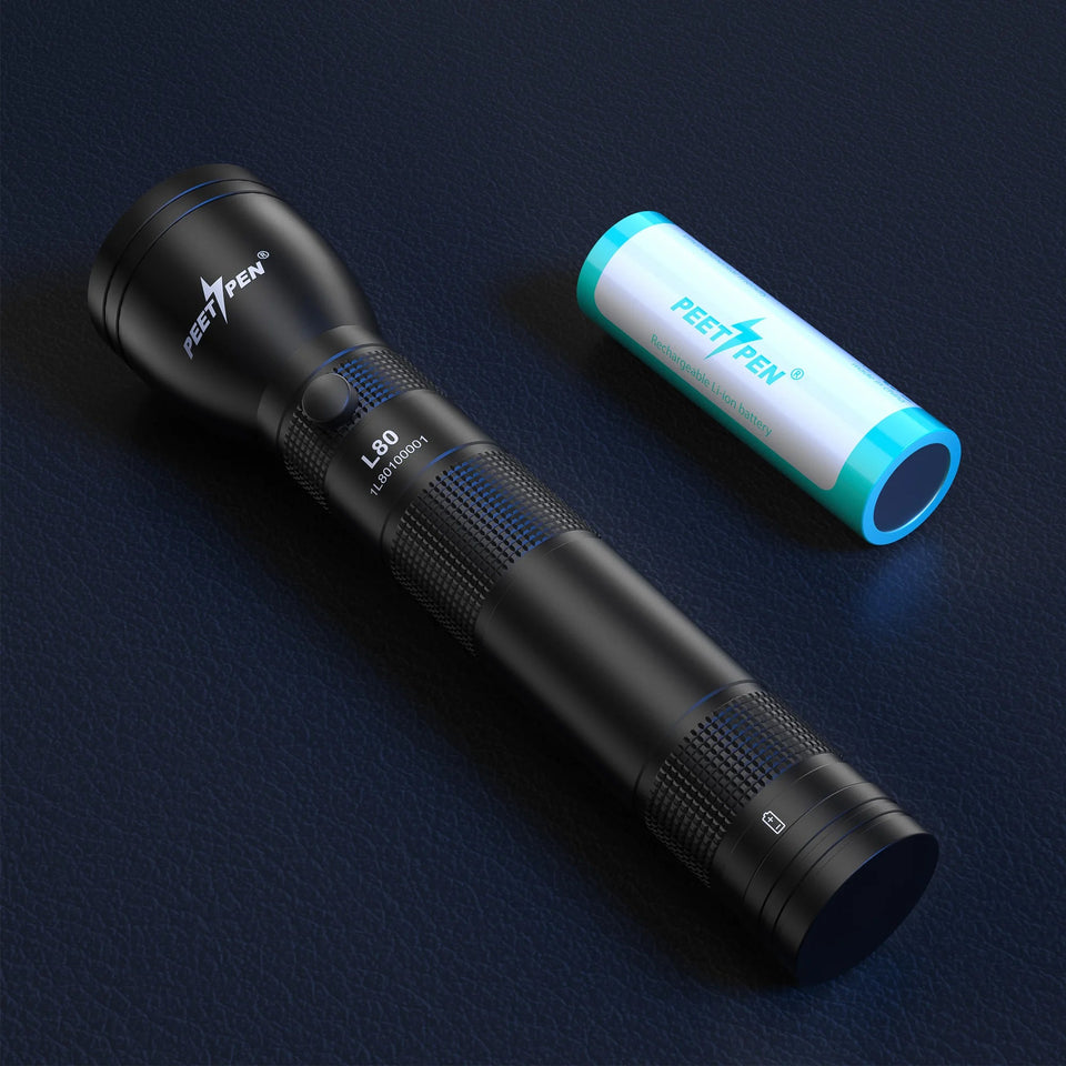 PEETPEN 1km Long Range Hand Torch Light Strong Aluminums USB Charging 18650 Rechargeable Powerful Hand Flashlight Aimak Store