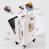 New Front Opening Suitcase Cabin Trolley Case 20/24/26/28 inch Aluminum Frame Large Capacity Luggage usb Charging TSA Lock Aimak Store