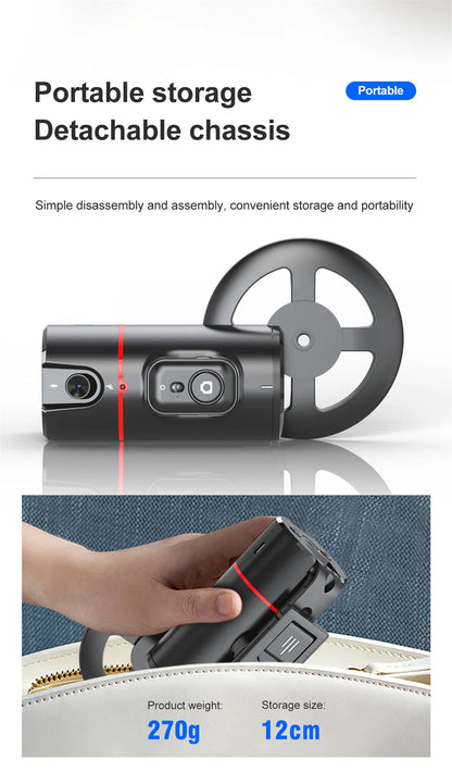 Roreta NEW Axis 360 Rotation Gimbal Stabilizer Selfie Stick Foldable With Bluetooth Shutter Monopod For Smartphone IOS Android
