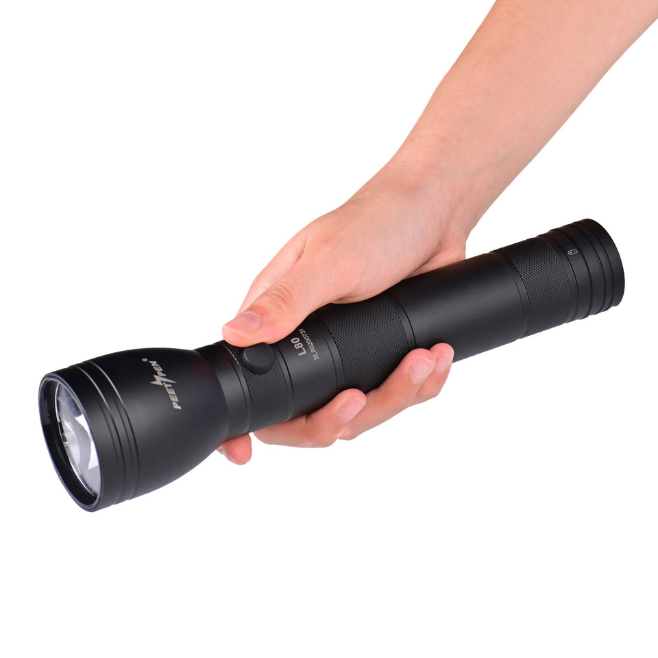 PEETPEN 1km Long Range Hand Torch Light Strong Aluminums USB Charging 18650 Rechargeable Powerful Hand Flashlight Aimak Store
